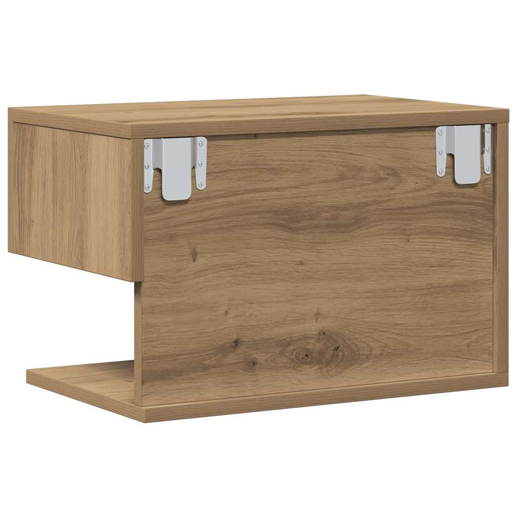 vidaXL Wall-mounted Bedside Cabinet Artisian Oak 6