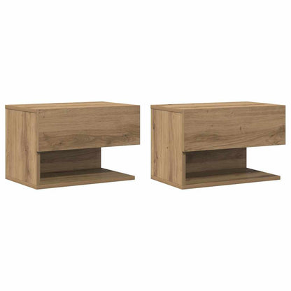 vidaXL Wall-mounted Bedside Cabinets 2 pcs Artisian Oak 2