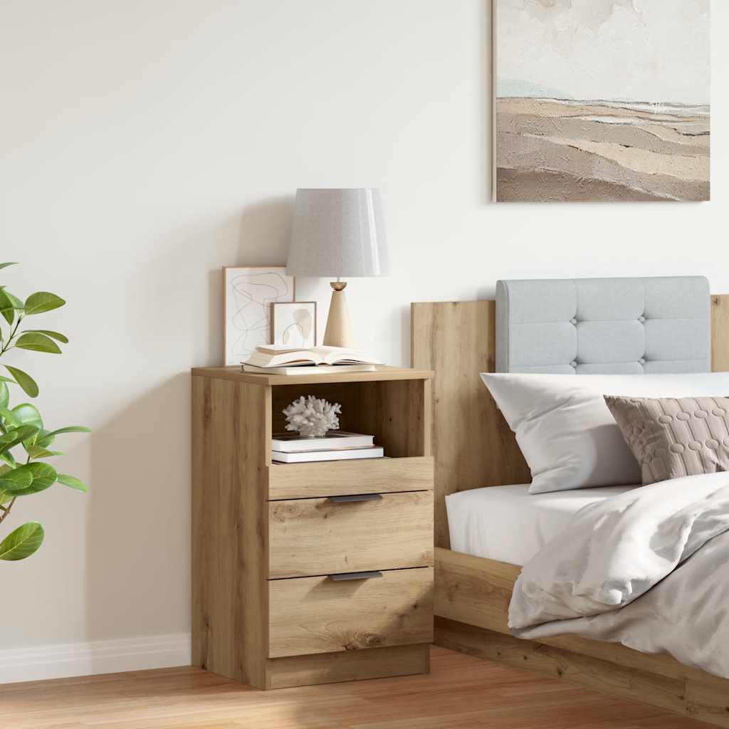 vidaXL Bedside Cabinet Artisan Oak 40x36x65 cm Engineered Wood 3