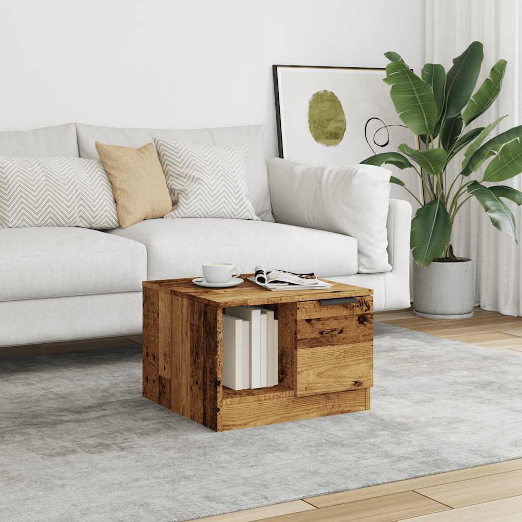 vidaXL Coffee Table Old Wood 50x50x36 cm Engineered Wood 3