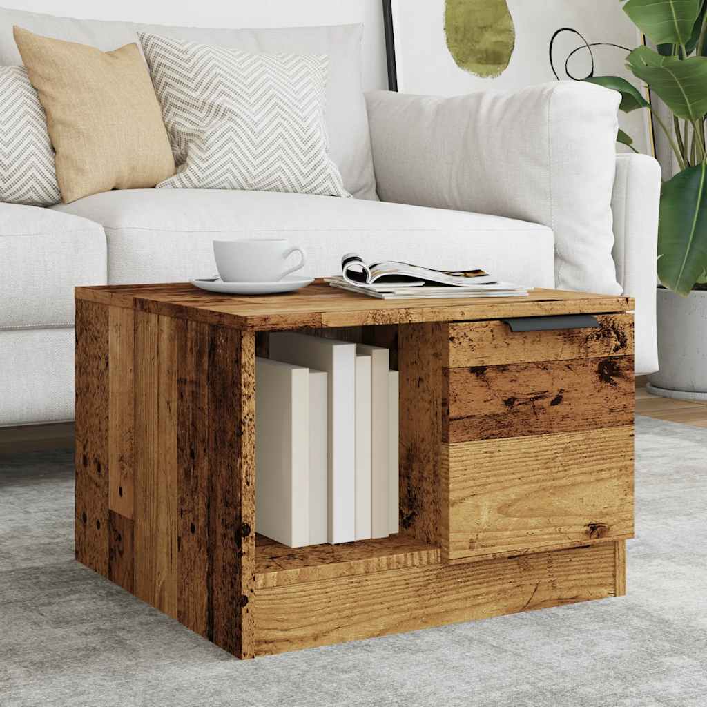 vidaXL Coffee Table Old Wood 50x50x36 cm Engineered Wood 4