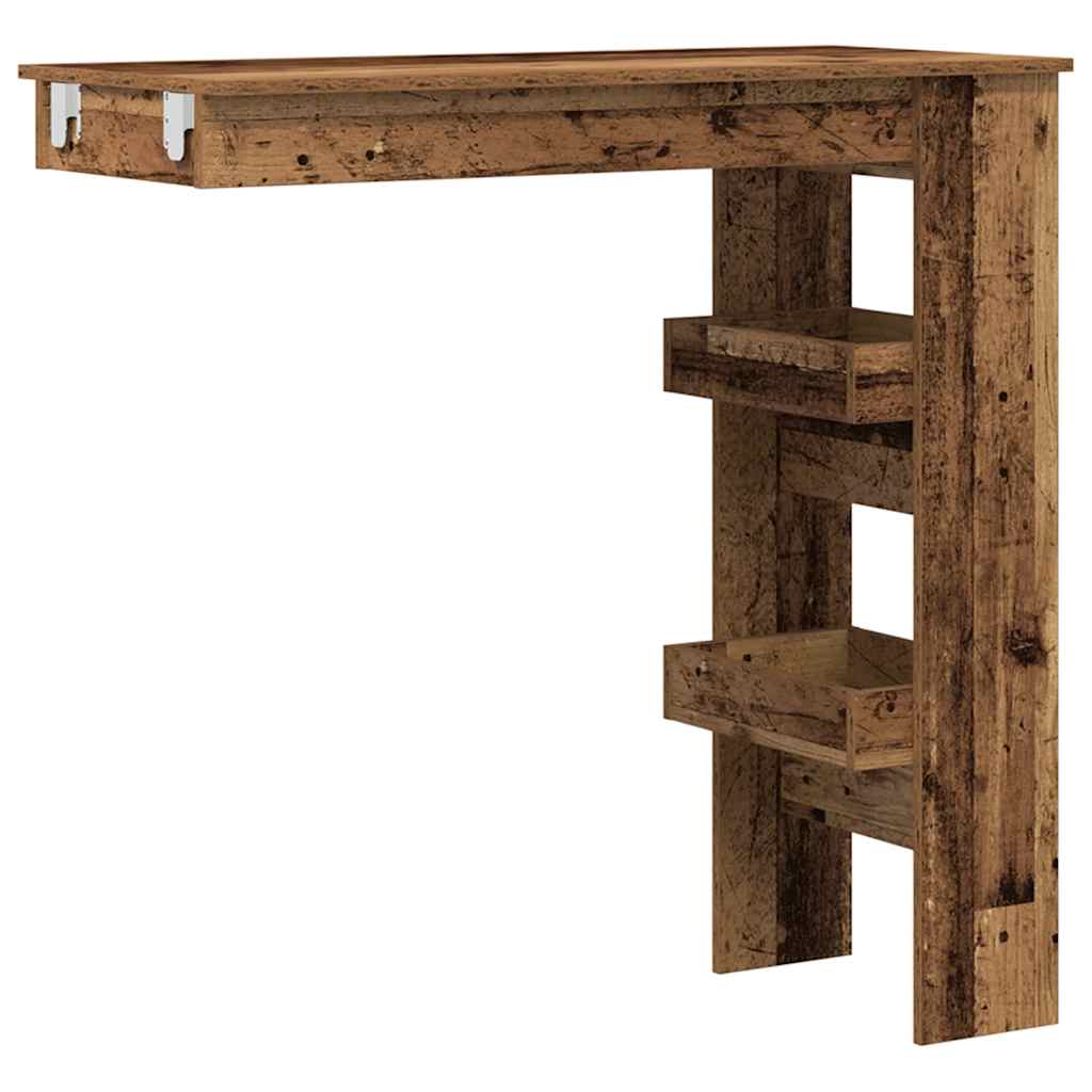 vidaXL Wall Bar Table Old Wood 102x45x103,5 cm Engineered Wood 2