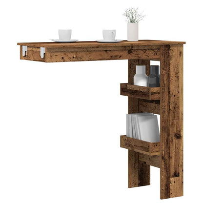 vidaXL Wall Bar Table Old Wood 102x45x103,5 cm Engineered Wood 1