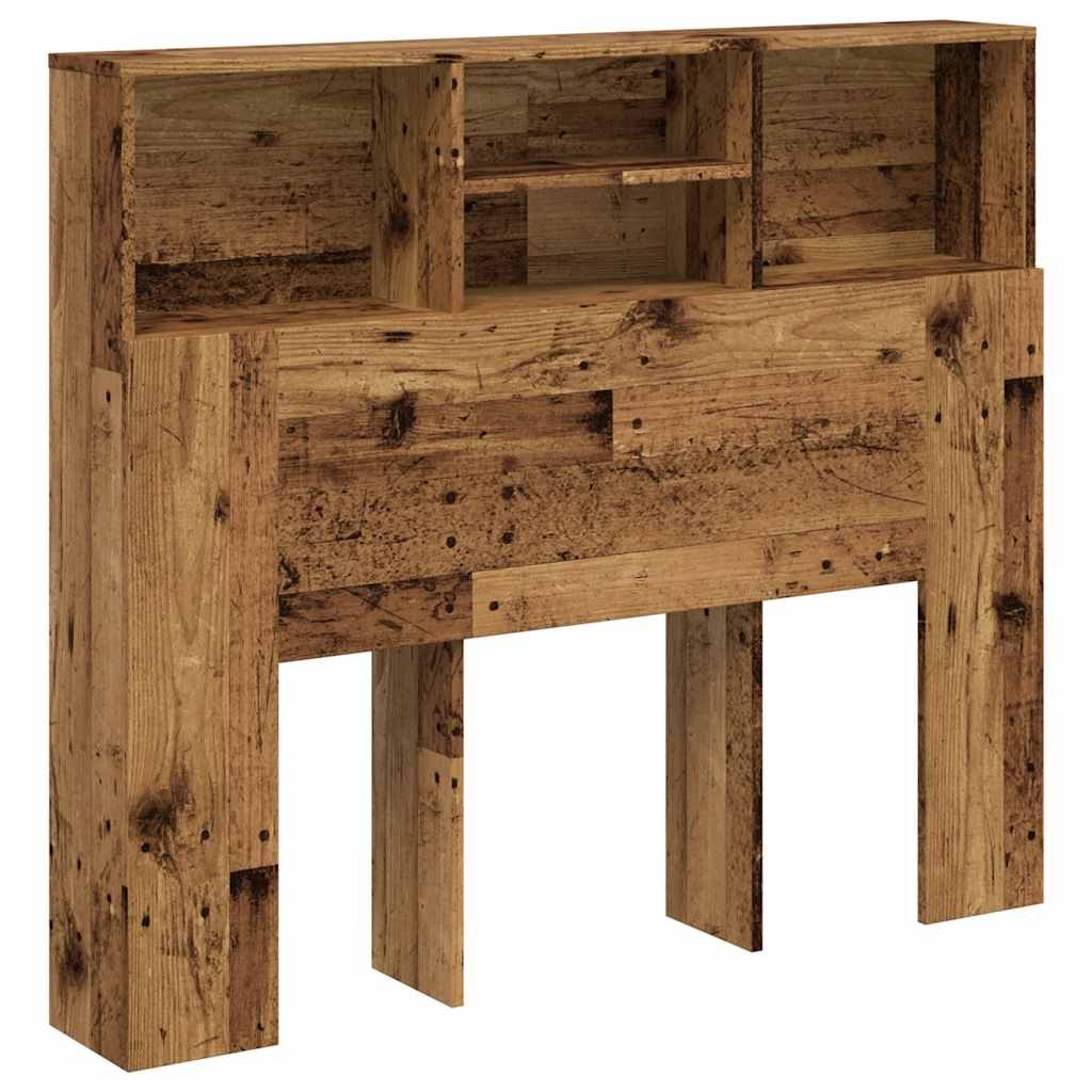 vidaXL Headboard Cabinet Old Wood 120x19x103.5 cm Engineered Wood 2