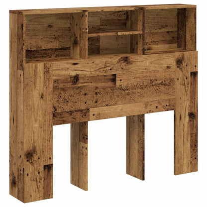 vidaXL Headboard Cabinet Old Wood 120x19x103.5 cm Engineered Wood 2
