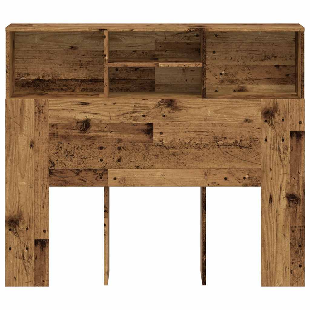 vidaXL Headboard Cabinet Old Wood 120x19x103.5 cm Engineered Wood 4