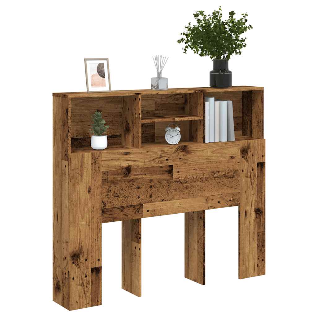vidaXL Headboard Cabinet Old Wood 120x19x103.5 cm Engineered Wood 1