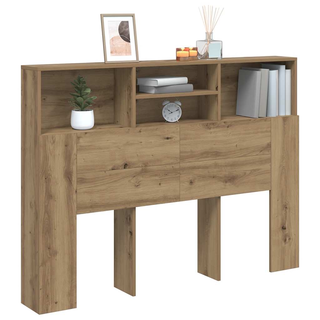 vidaXL Headboard Cabinet Artisan Oak 140x19x103.5 cm 3