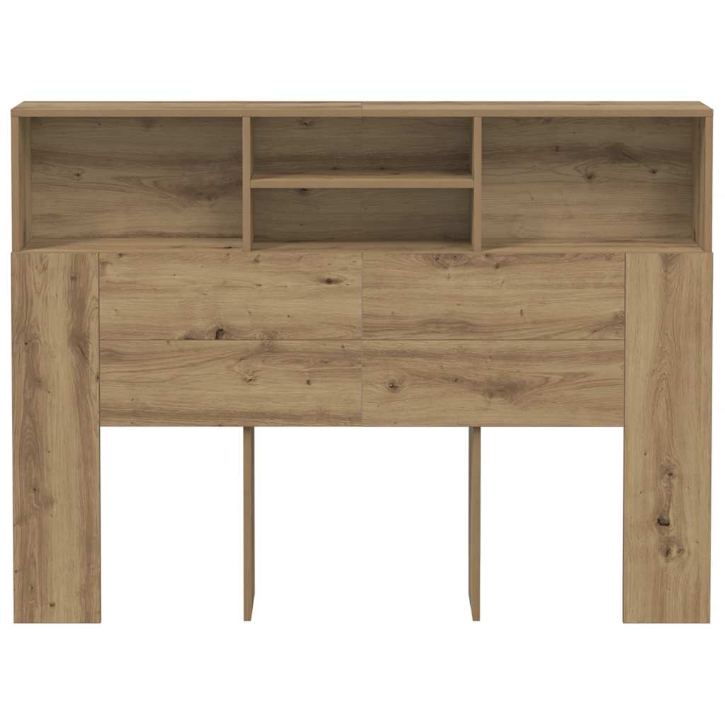 vidaXL Headboard Cabinet Artisan Oak 140x19x103.5 cm 4