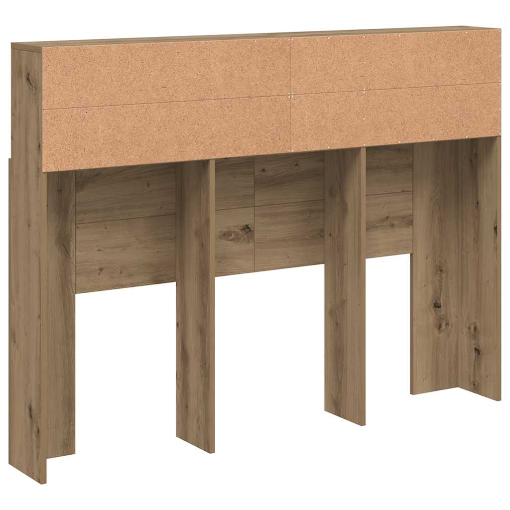 vidaXL Headboard Cabinet Artisan Oak 140x19x103.5 cm 6