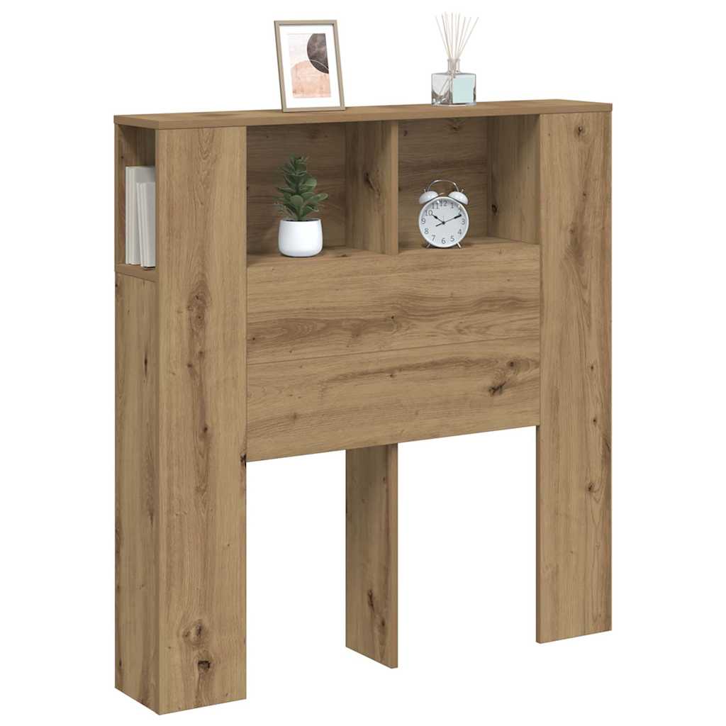 vidaXL Headboard Cabinet Artisan Oak 100x18.5x102.5 cm Engineered Wood 3