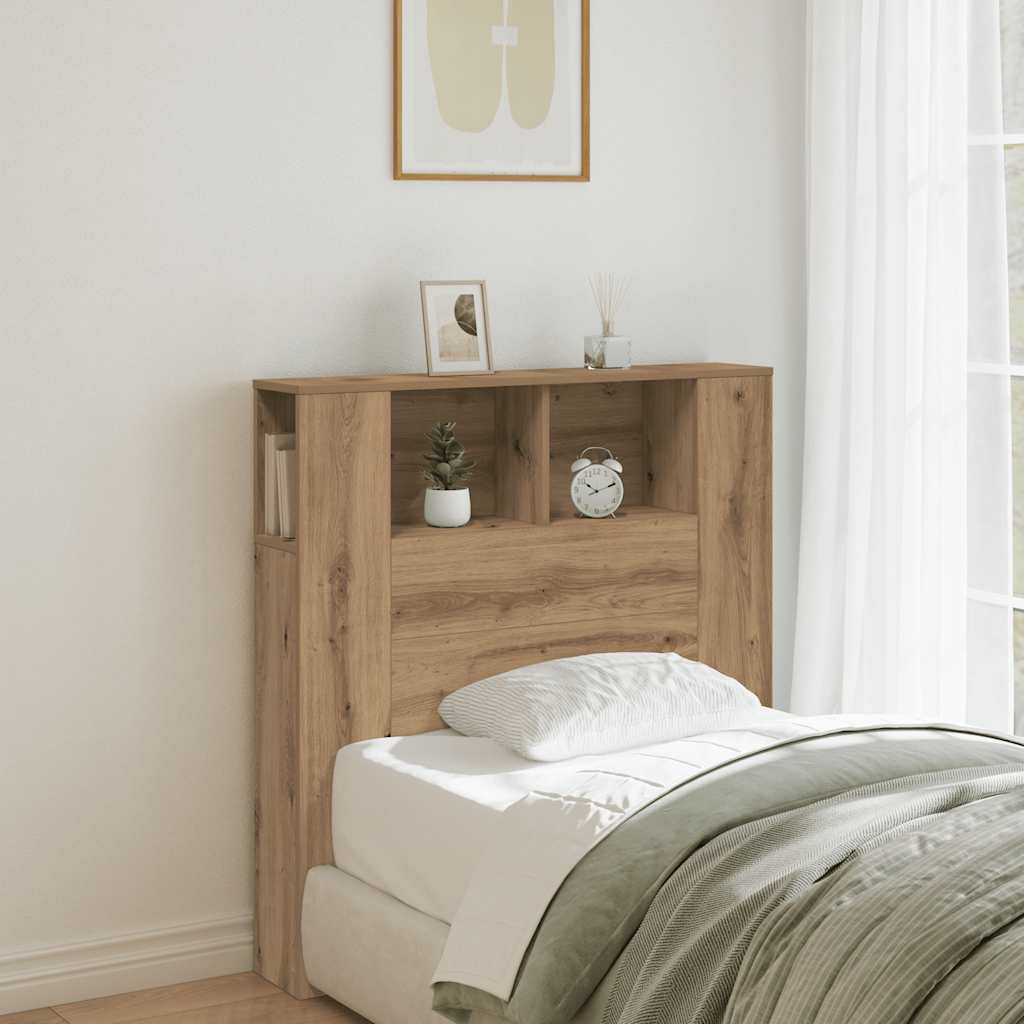 vidaXL Headboard Cabinet Artisan Oak 100x18.5x102.5 cm Engineered Wood 1