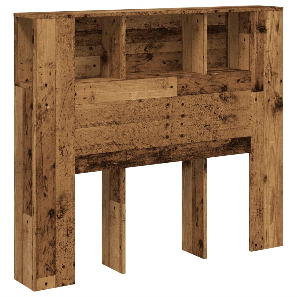 vidaXL Headboard Cabinet Old Wood 120x19x104.5 cm Engineered Wood 2