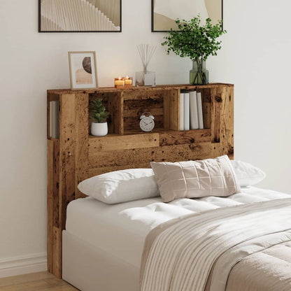 vidaXL Headboard Cabinet Old Wood 120x19x104.5 cm Engineered Wood 3