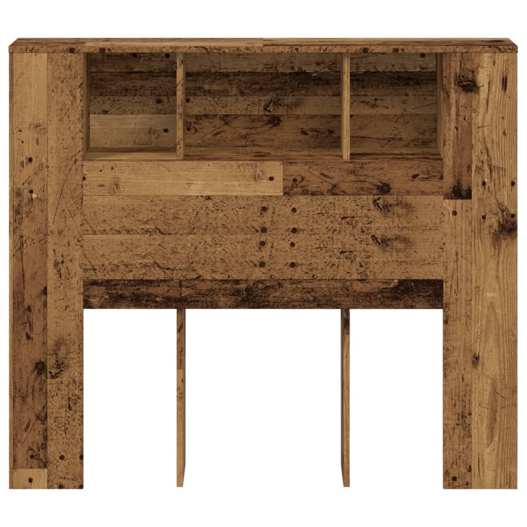 vidaXL Headboard Cabinet Old Wood 120x19x104.5 cm Engineered Wood 4
