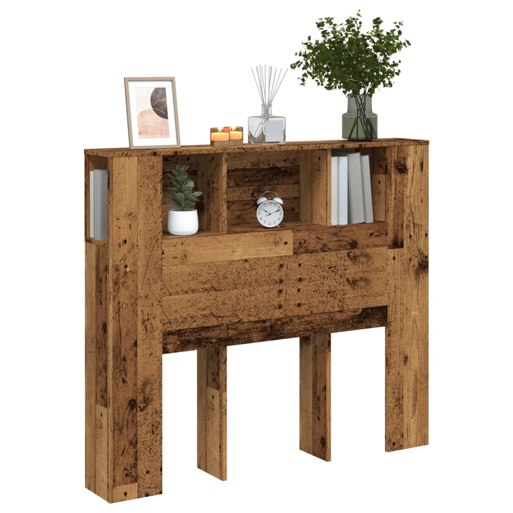vidaXL Headboard Cabinet Old Wood 120x19x104.5 cm Engineered Wood 1