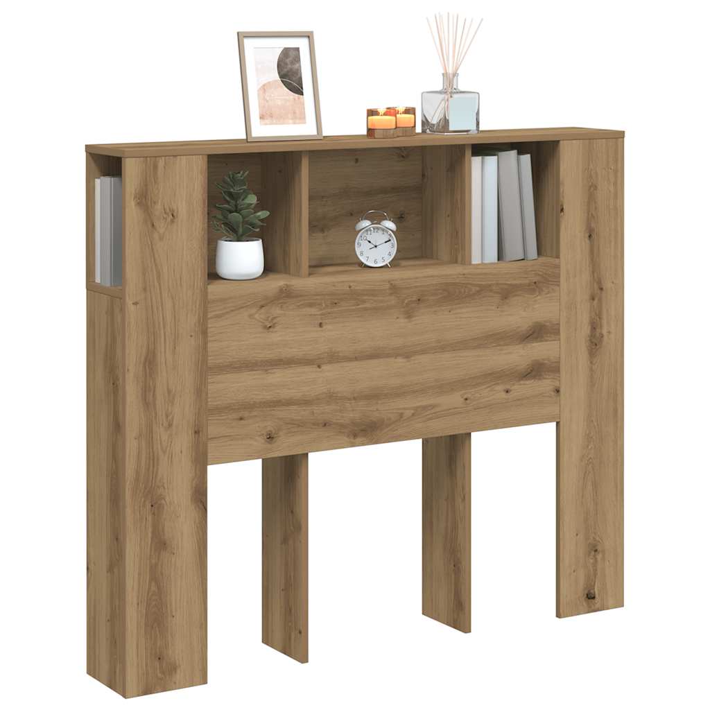 vidaXL Headboard Cabinet Artisan Oak 120x19x104.5 cm Engineered Wood 3