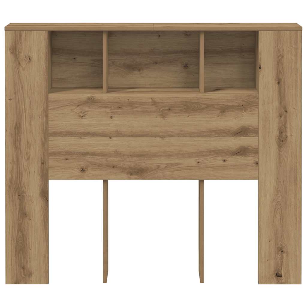 vidaXL Headboard Cabinet Artisan Oak 120x19x104.5 cm Engineered Wood 4