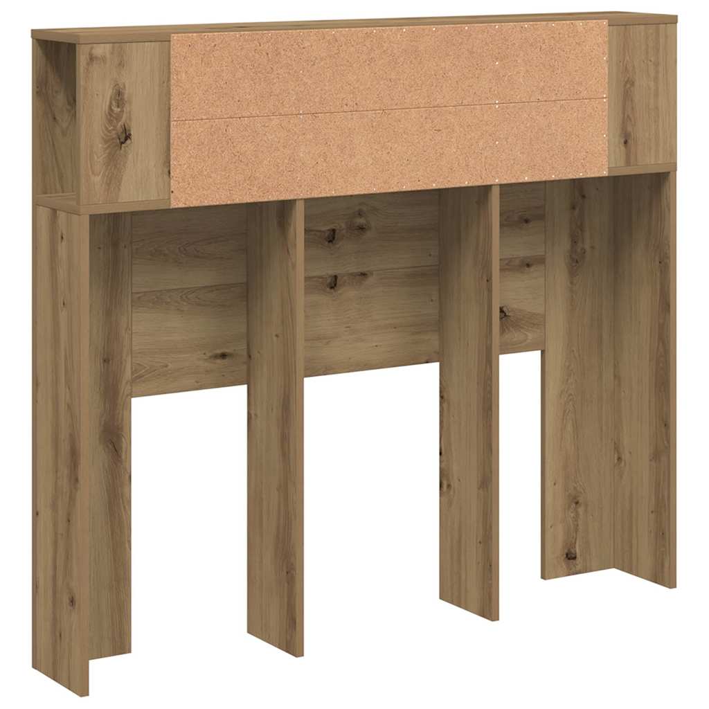 vidaXL Headboard Cabinet Artisan Oak 120x19x104.5 cm Engineered Wood 6