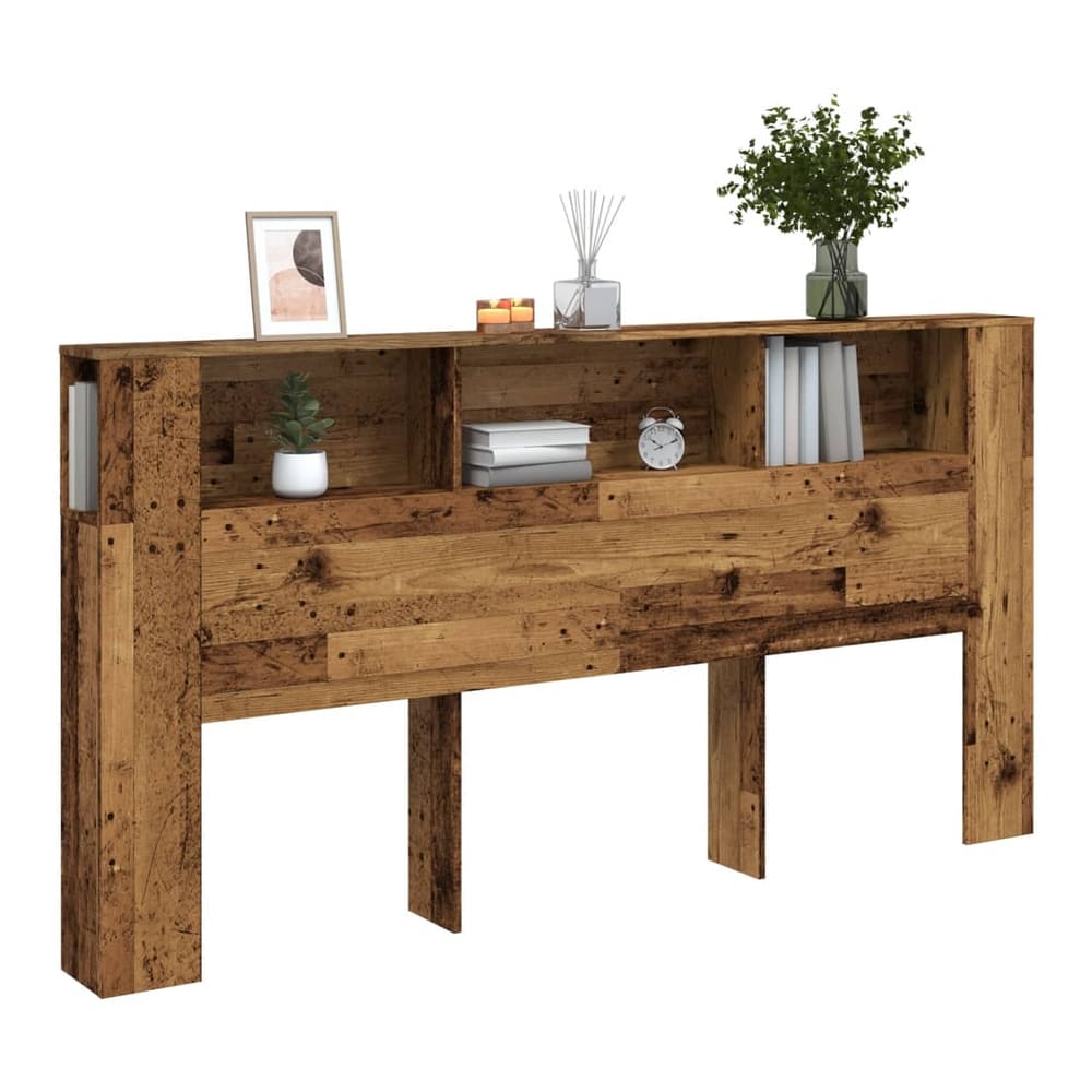 Headboard Cabinet 200x18.5x104.5 cm 200 cm Old wood