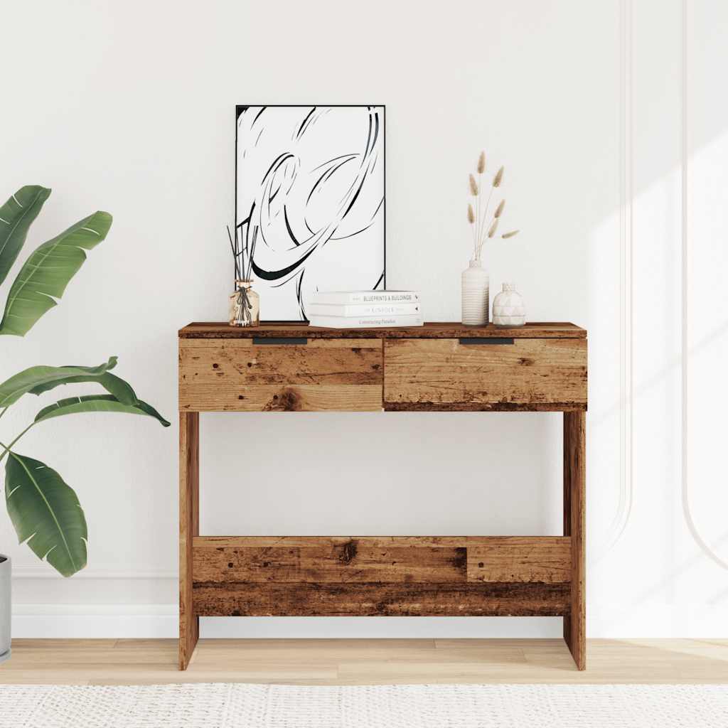 vidaXL Console Table Old Wood 90x36x75 cm Engineered Wood 3