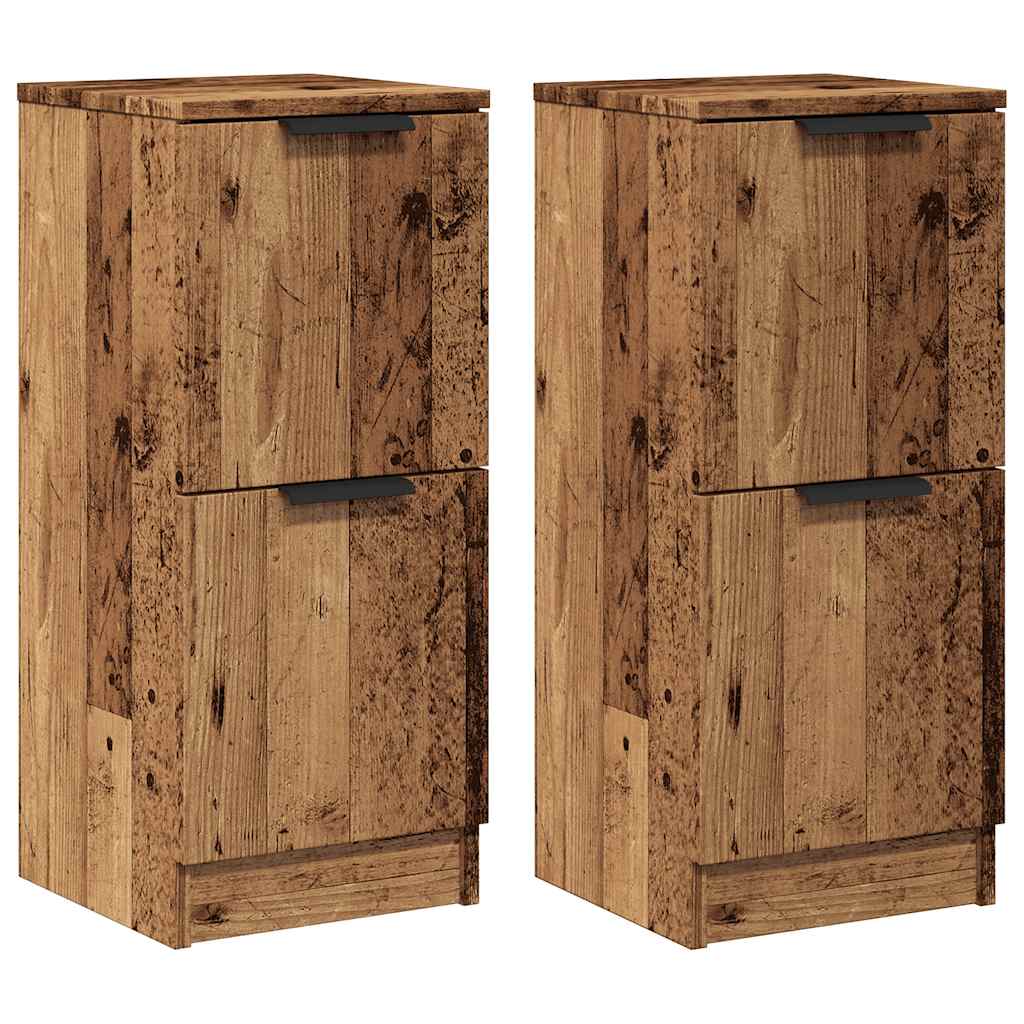 vidaXL Sideboards 2 pcs Old Wood 30x30x70 cm Engineered Wood 2