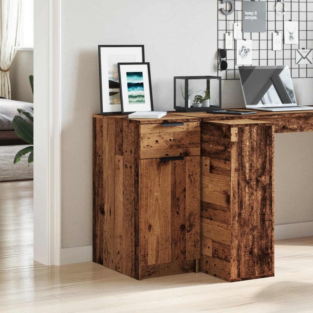 vidaXL Desk Cabinet Old Wood 33x50x75 cm Engineered Wood 3