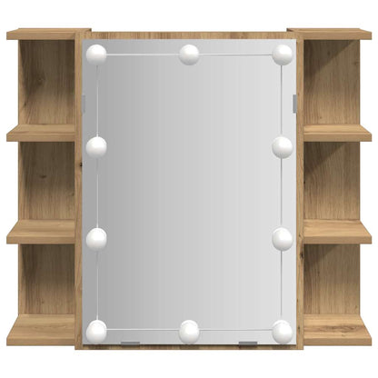 vidaXL Mirror Cabinet with LED Artisan Oak 70x16.5x60 cm 5