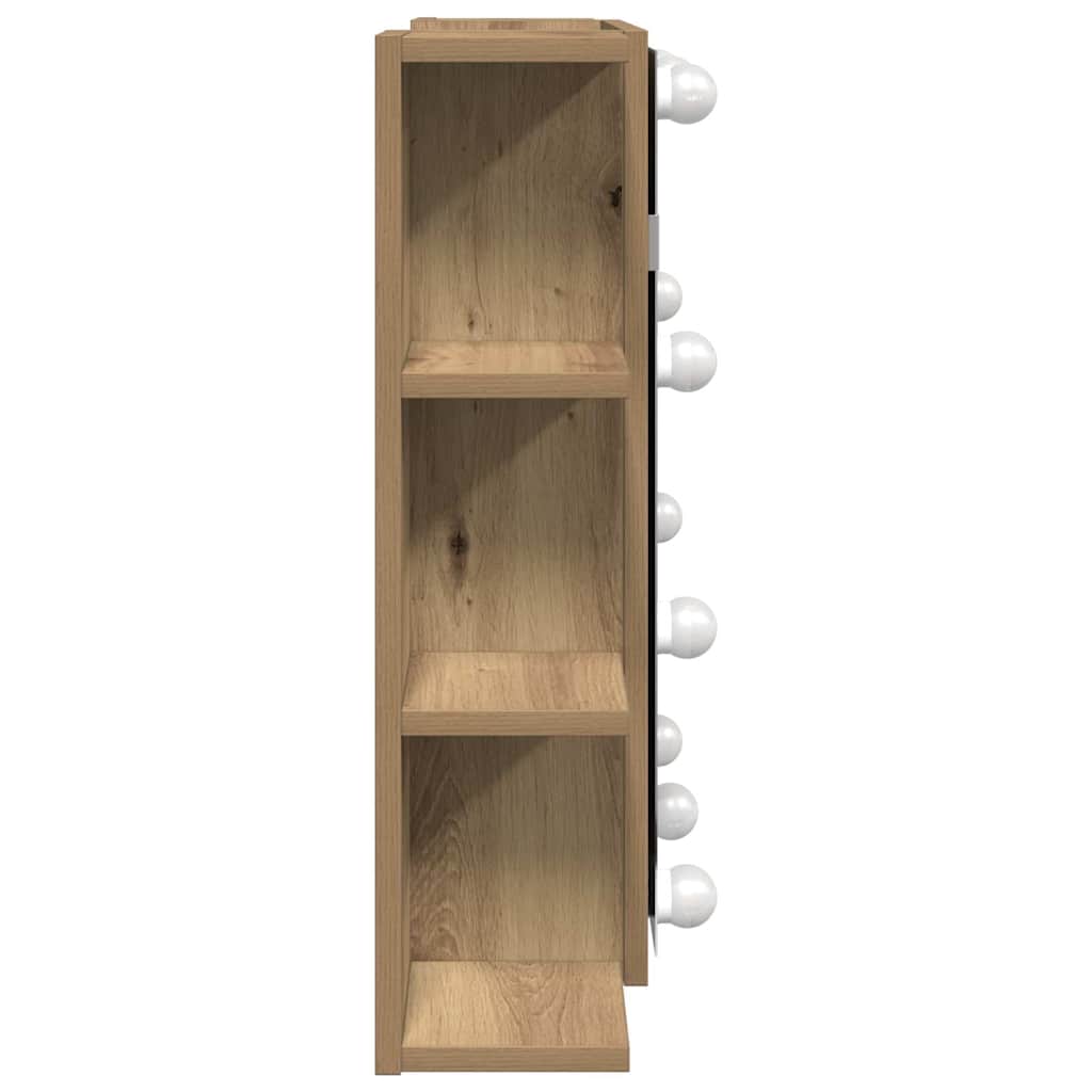 vidaXL Mirror Cabinet with LED Artisan Oak 70x16.5x60 cm 6