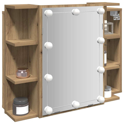 vidaXL Mirror Cabinet with LED Artisan Oak 70x16.5x60 cm 1