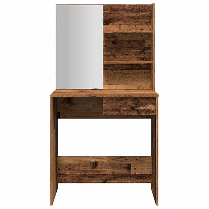 vidaXL Dressing Table with Mirror Old Wood 74.5x40x141 cm 4
