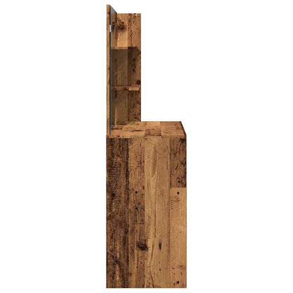 vidaXL Dressing Table with Mirror Old Wood 74.5x40x141 cm 5