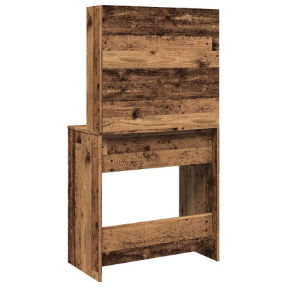 vidaXL Dressing Table with Mirror Old Wood 74.5x40x141 cm 6