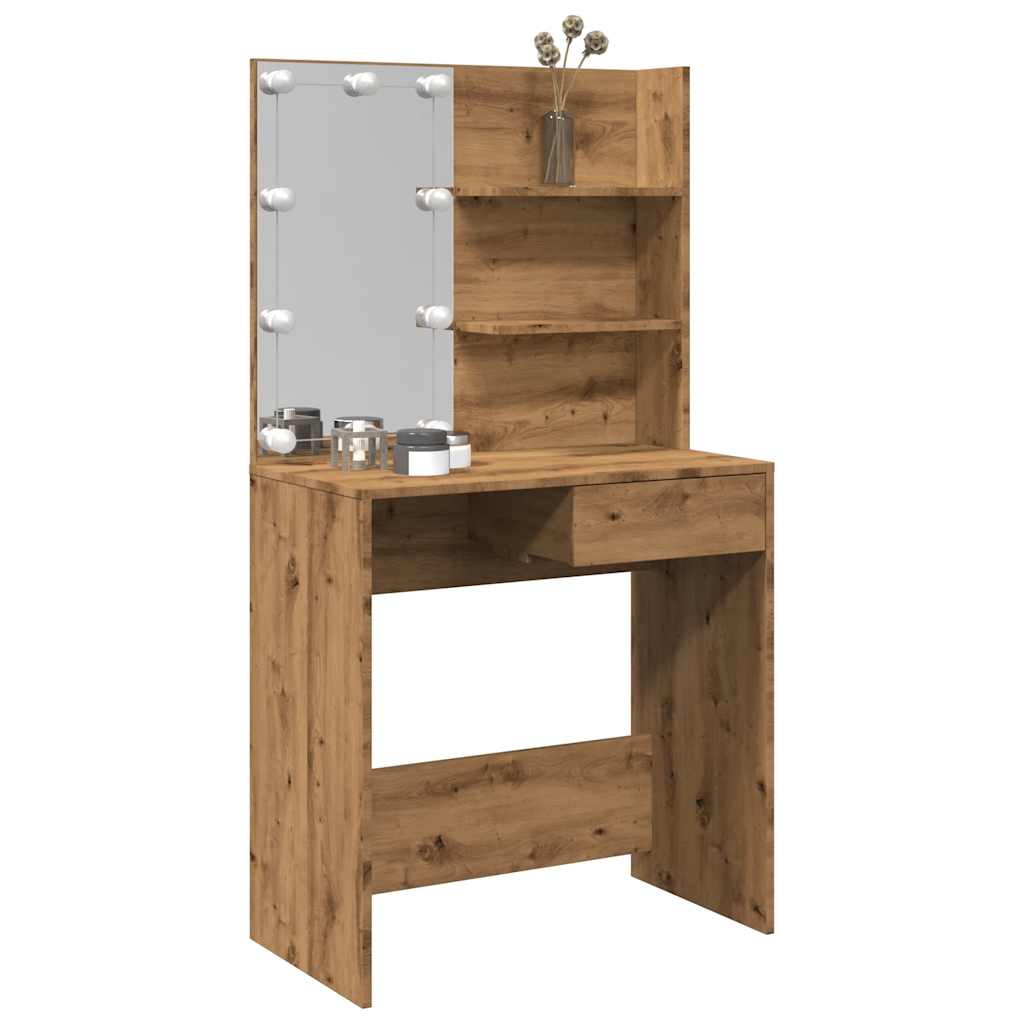 vidaXL Dressing Table with LED 74.5x40x141 cm