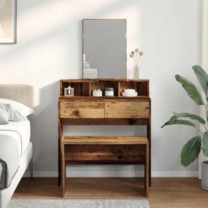 vidaXL Dressing Stool Old Wood 70x35x45 cm Engineered Wood 3