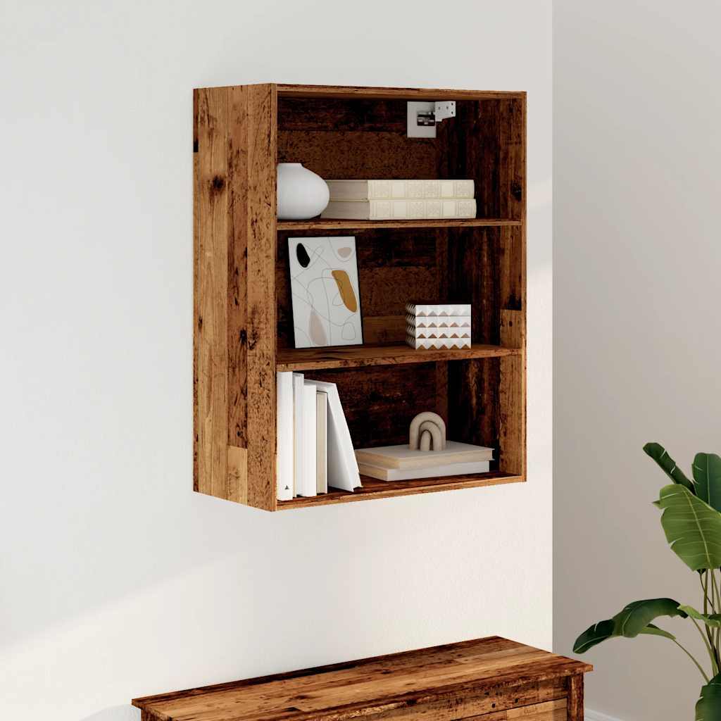 vidaXL Hanging Wall Cabinet Old Wood 69.5x32.5x90 cm 3