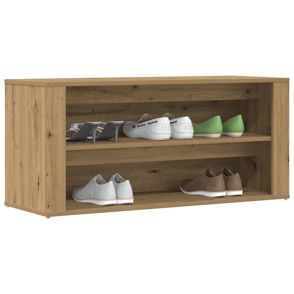 vidaXL Shoe Bench Artisan Oak 100x35x45 cm Engineered Wood 3