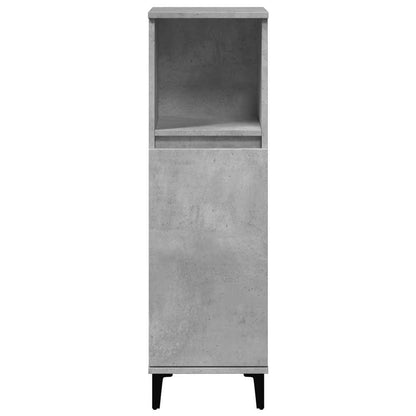vidaXL Bathroom Cabinet Concrete Grey 30x30x100 cm Engineered Wood 4