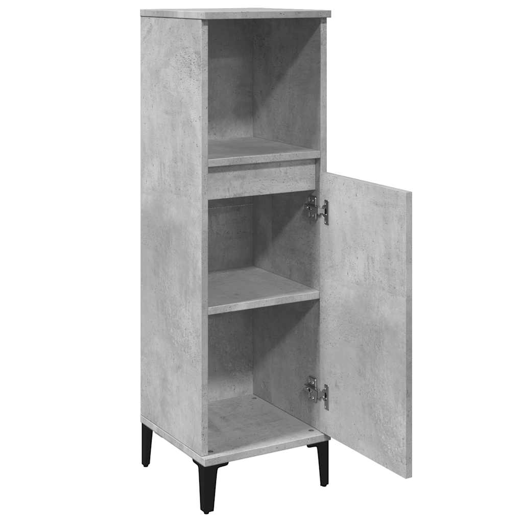 vidaXL Bathroom Cabinet Concrete Grey 30x30x100 cm Engineered Wood 5