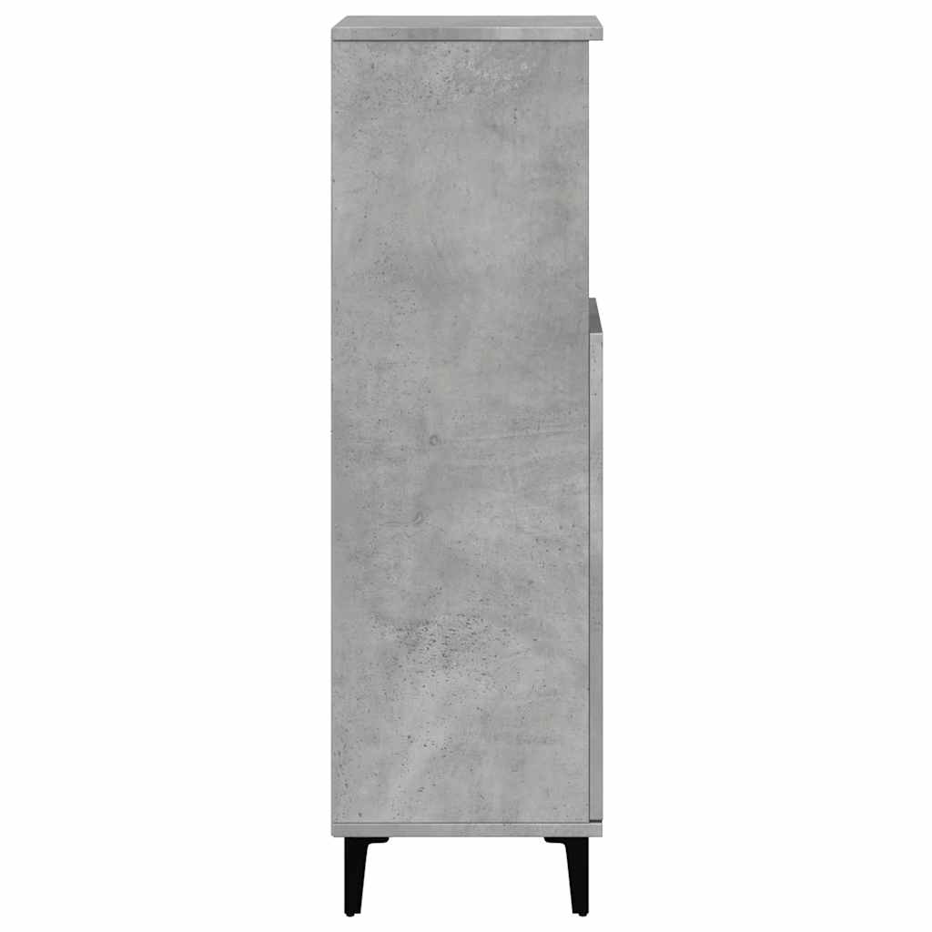 vidaXL Bathroom Cabinet Concrete Grey 30x30x100 cm Engineered Wood 6