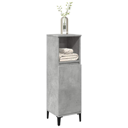 vidaXL Bathroom Cabinet Concrete Grey 30x30x100 cm Engineered Wood 1