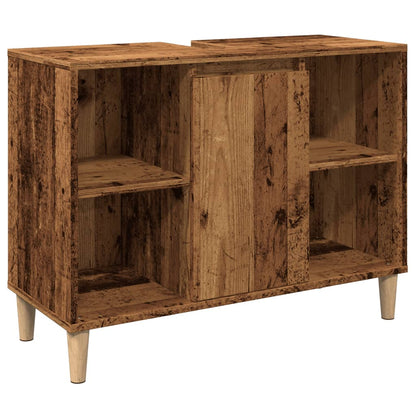 vidaXL Bathroom Cabinet Old Wood 80x33x60 cm Engineered Wood 2