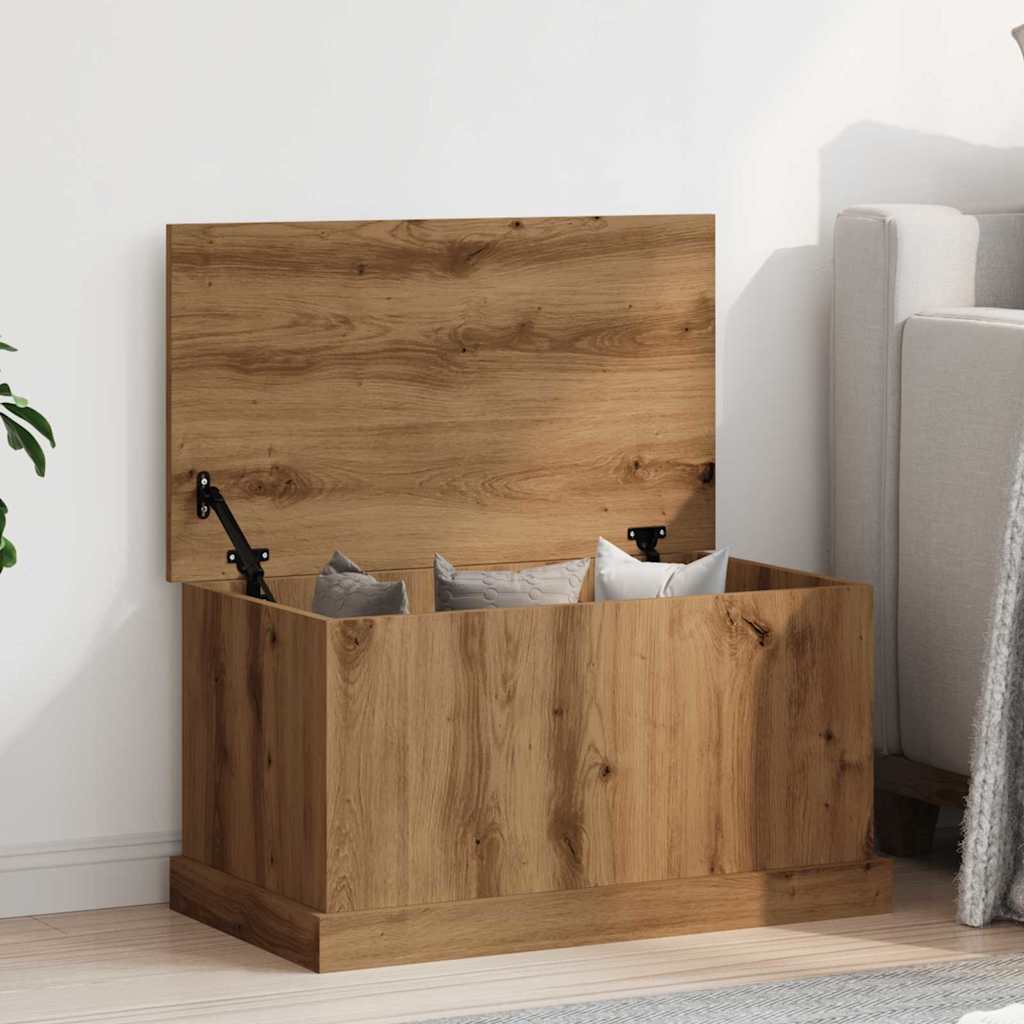 vidaXL Storage Box Artisan Oak 70x40x38 cm Engineered Wood 4