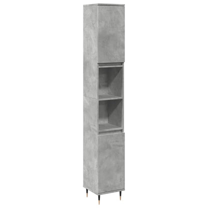 vidaXL Bathroom Cabinet Concrete Grey 30x30x190 cm Engineered Wood 2