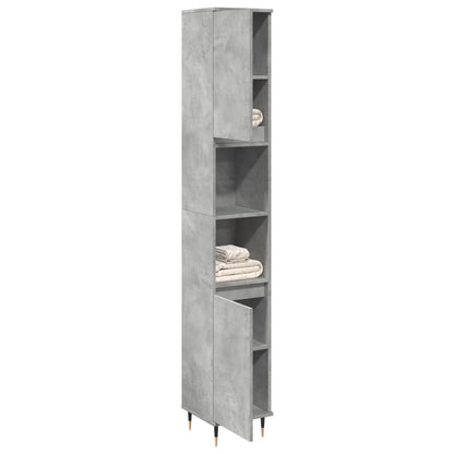 vidaXL Bathroom Cabinet Concrete Grey 30x30x190 cm Engineered Wood 3