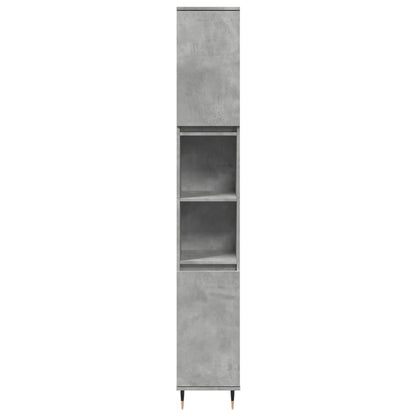 vidaXL Bathroom Cabinet Concrete Grey 30x30x190 cm Engineered Wood 4