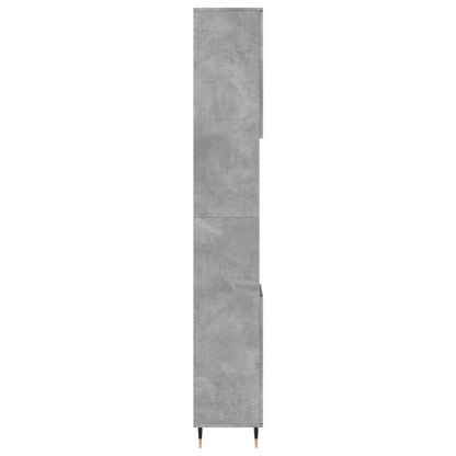 vidaXL Bathroom Cabinet Concrete Grey 30x30x190 cm Engineered Wood 5