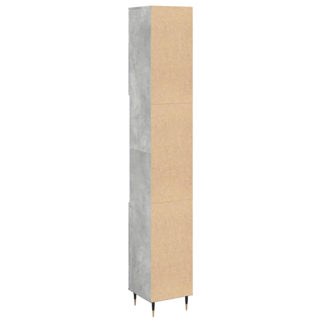 vidaXL Bathroom Cabinet Concrete Grey 30x30x190 cm Engineered Wood 6