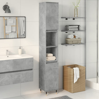vidaXL Bathroom Cabinet Concrete Grey 30x30x190 cm Engineered Wood 1