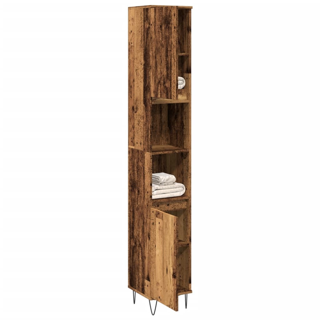 Bathroom Cabinet 30x30x190 cm Engineered Wood Old wood